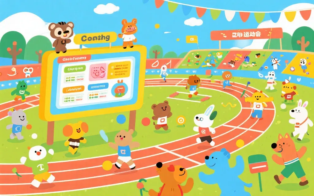 动物运动会信息规划插画
